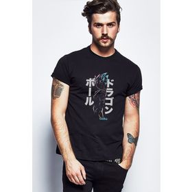 Qivi SFK0620ERKTS Anime Dragon Ball Baskılı Siyah Erkek T-shirt