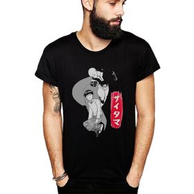 Qivi SFK0652ERKTS Anime One Punch Man Baskılı Siyah Örme Erkek T-shirt