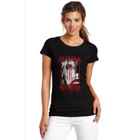 Qivi SFK0683KDNTS Cannibal Corpse Rock Metal Müzik Baskılı Siyah Örme Kadın T-shirt