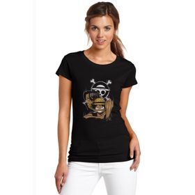 Qivi SFK0698KDNTS One Piece Baskılı Siyah Örme Kadın T-shirt