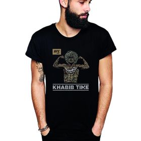 Qivi SFK0712ERKTS Ufc Khabib Time Baskılı Siyah Örme Erkek T-shirt
