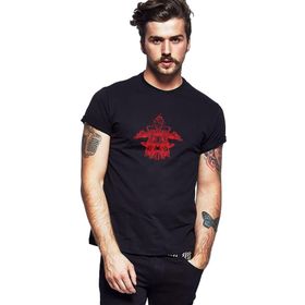 Qivi SFK0767ERKTS Ghost Rider Baskılı Siyah Örme Erkek T-shirt