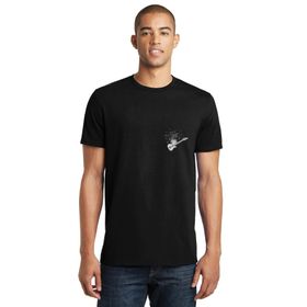 Qivi SFK0768ERKTS Gitar Notalar Göğüs Baskılı Siyah Örme Erkek T-shirt