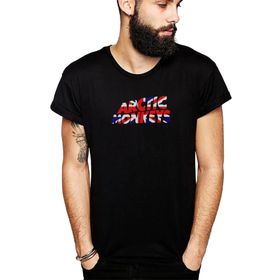 Qivi SFK0796ERKTS Arctic Monkeys Flag Baskılı Siyah Örme Erkek T-shirt