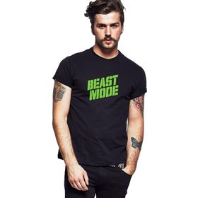 Qivi SFK0812ERKTS Beast Mode Baskılı Siyah Örme Erkek T-shirt