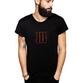 Qivi SFK0814ERKTS Call of Duty Black Ops Baskılı Siyah Örme Erkek T-shirt
