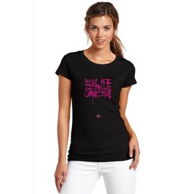 Qivi SFK0843KDNTS Fight Club Baskılı Siyah Örme Kadın T-shirt