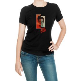 Qivi SFK0845KDNTS Fight Club 02 Baskılı Siyah Örme Kadın T-shirt