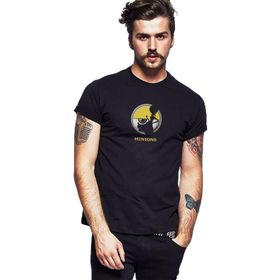 Qivi SFK0884ERKTS Minios Baskılı Siyah Örme Erkek T-shirt