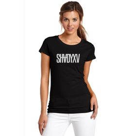 Qivi Shady Xv Classic Baskılı Siyah Örme Kadın T-shirt