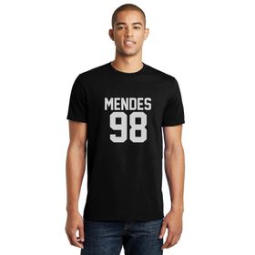 Qivi Shawn Mendes 98 Baskılı Siyah Erkek Örme T-shirt
