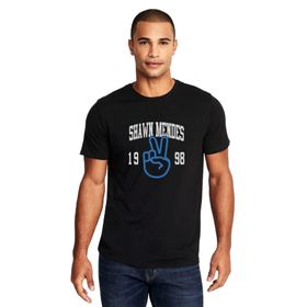 Qivi Shawn Mendes Peace 1998 Baskılı Siyah Erkek Örme T-shirt