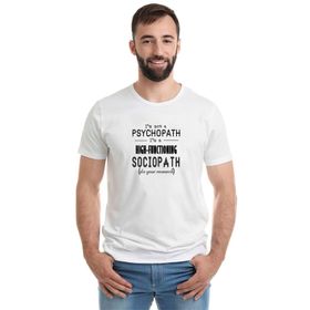 Qivi Sherlock High Functioning Sociopath Baskılı Beyaz Erkek T-shirt