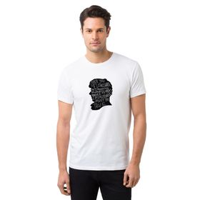 Qivi Sherlock Impossible Baskılı Beyaz Erkek T-shirt
