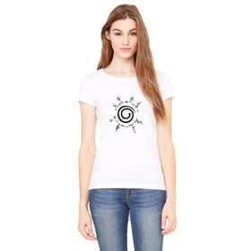 Qivi Shiki Fujin Baskılı Siyah Kadın Örme T-shirt