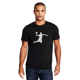 Qivi Silhouette Basketball Baskılı Siyah Erkek Örme T-shirt
