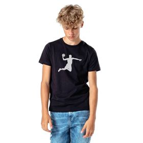 Qivi Silhouette Basketball Baskılı Unisex Çocuk Siyah T-shirt