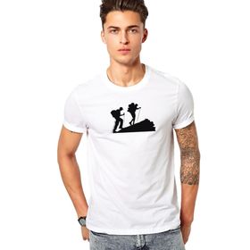 Qivi Silhouette Bodybuilding Baskılı Beyaz Erkek T-shirt