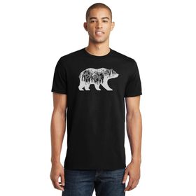 Qivi Silhouette California Bear Baskılı Siyah Erkek Örme T-shirt