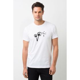 Qivi Silhouette Dandylion Flight Baskılı Beyaz Erkek T-shirt
