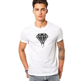 Qivi Silhouette Diamond Baskılı Beyaz Erkek T-shirt