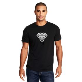 Qivi Silhouette Diamond Baskılı Siyah Erkek Örme T-shirt