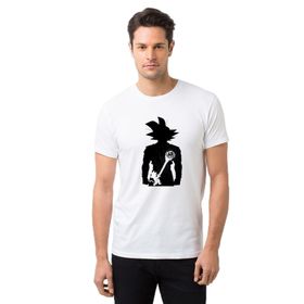 Qivi Silhouette Dragon Ball 2 Baskılı Beyaz Erkek T-shirt
