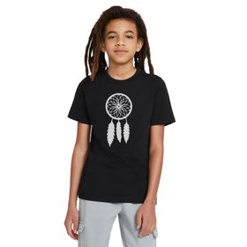 Qivi Silhouette Dreamcatcher Baskılı Unisex Çocuk Siyah T-shirt