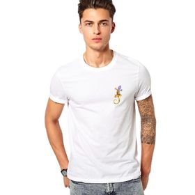 Qivi Silhouette Gecko Baskılı Beyaz Erkek T-shirt