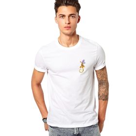 Qivi Silhouette Gecko Baskılı Beyaz Erkek T-shirt