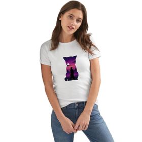 Qivi Silhouette Gintoki Baskılı Beyaz Kadın T-shirt