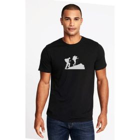 Qivi Silhouette Hiking Baskılı Siyah Erkek Örme T-shirt