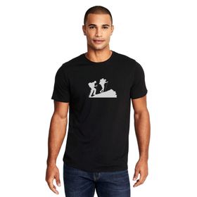 Qivi Silhouette Hiking Baskılı Siyah Erkek Örme T-shirt