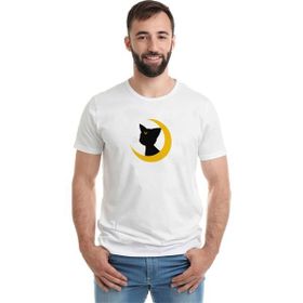 Qivi Silhouette Luna Baskılı Beyaz Erkek T-shirt