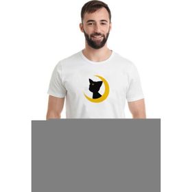 Qivi Silhouette Luna Baskılı Beyaz Erkek T-shirt