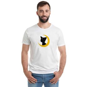 Qivi Silhouette Luna Baskılı Beyaz Erkek T-shirt