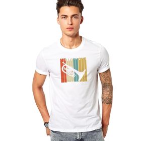 Qivi Silhouette Mellophone Vintage Style Baskılı Beyaz Erkek T-shirt