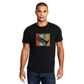 Qivi Silhouette Mellophone Vintage Style Baskılı Siyah Erkek Örme T-shirt