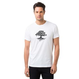 Qivi Silhouette Melody Tree Baskılı Beyaz Erkek T-shirt