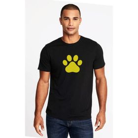 Qivi Silhouette Paw Baskılı Siyah Erkek Örme T-shirt