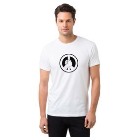 Qivi Silhouette Peace Logo Baskılı Beyaz Erkek T-shirt