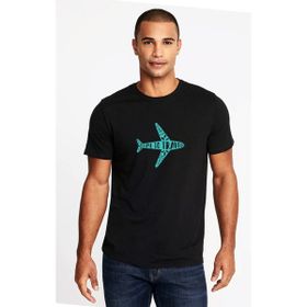 Qivi Silhouette Time To Travel Baskılı Siyah Erkek Örme T-shirt