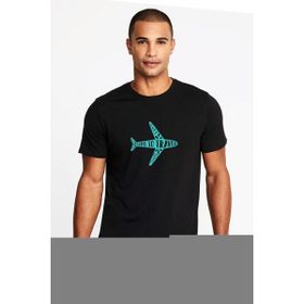 Qivi Silhouette Time To Travel Baskılı Siyah Erkek Örme T-shirt
