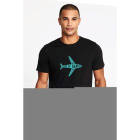 Qivi Silhouette Time To Travel Baskılı Siyah Erkek Örme T-shirt
