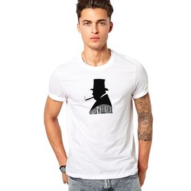 Qivi Silhouette Winston Churchill Baskılı Beyaz Erkek T-shirt