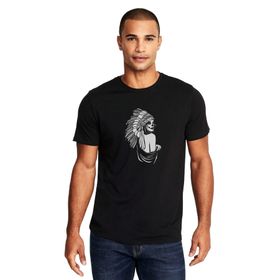 Qivi Skull Kızılderili Baskılı Beyaz Erkek T-shirt