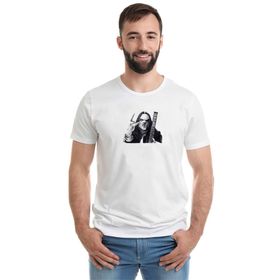 Qivi Slipknot Mıck Thomson Silüet Metal Rock Baskılı Beyaz Erkek Örme T-shirt