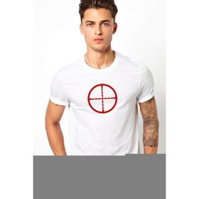 Qivi Snipper Target Baskılı Beyaz Erkek Örme T-shirt
