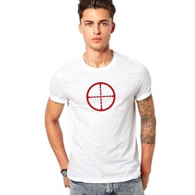 Qivi Snipper Target Baskılı Beyaz Erkek Örme T-shirt
