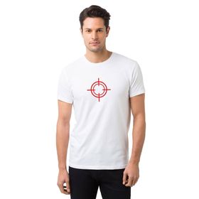 Qivi Snippers Baskılı Beyaz Erkek Örme T-shirt